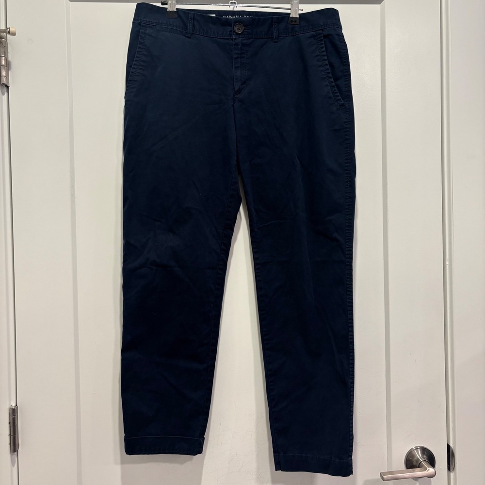 Banana Republic City Chino Navy Blue Straight Leg Pants Womens 6